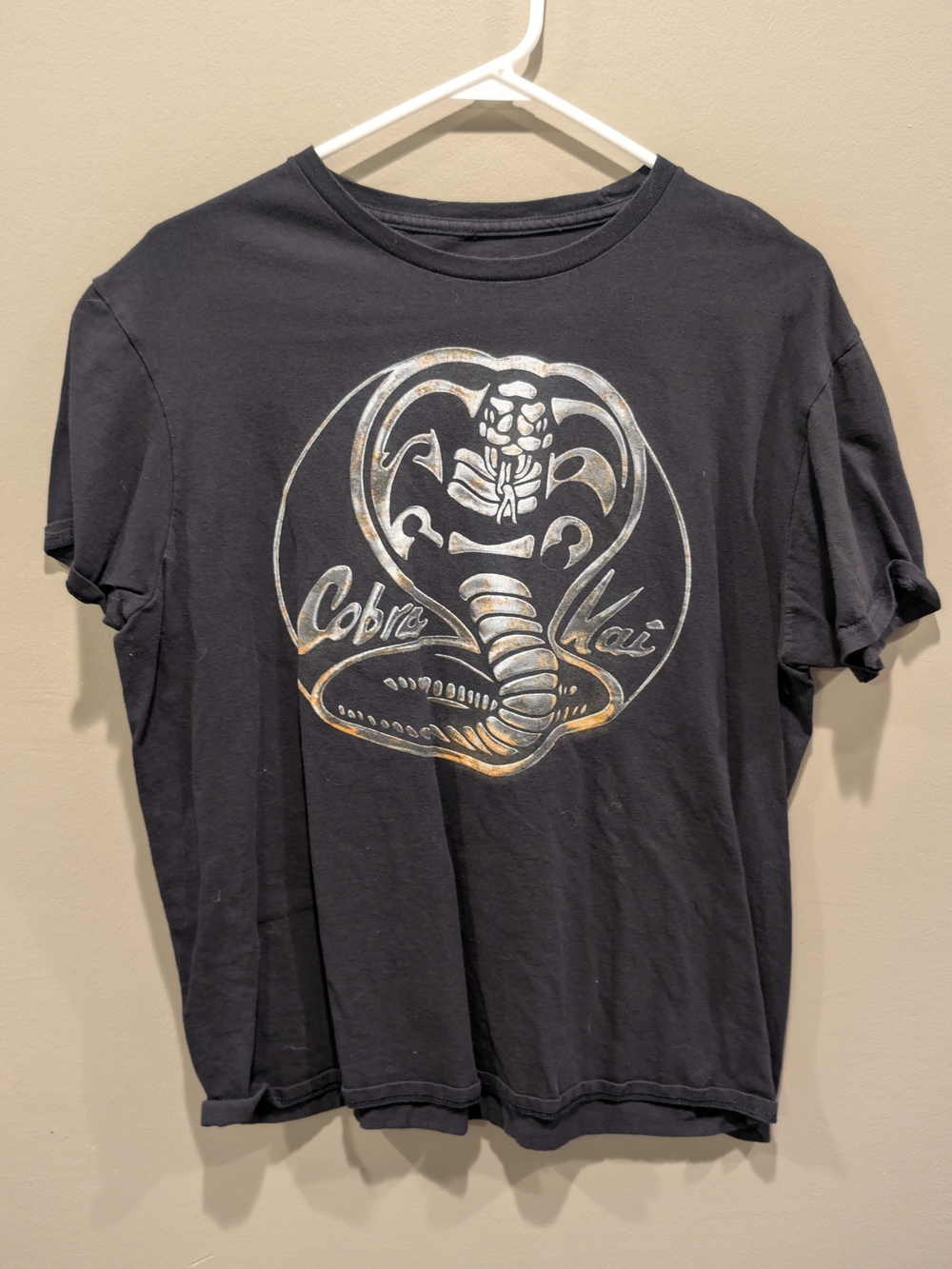 Fifth Sun Men's L Black Tee with Metallic Cobra Graphic